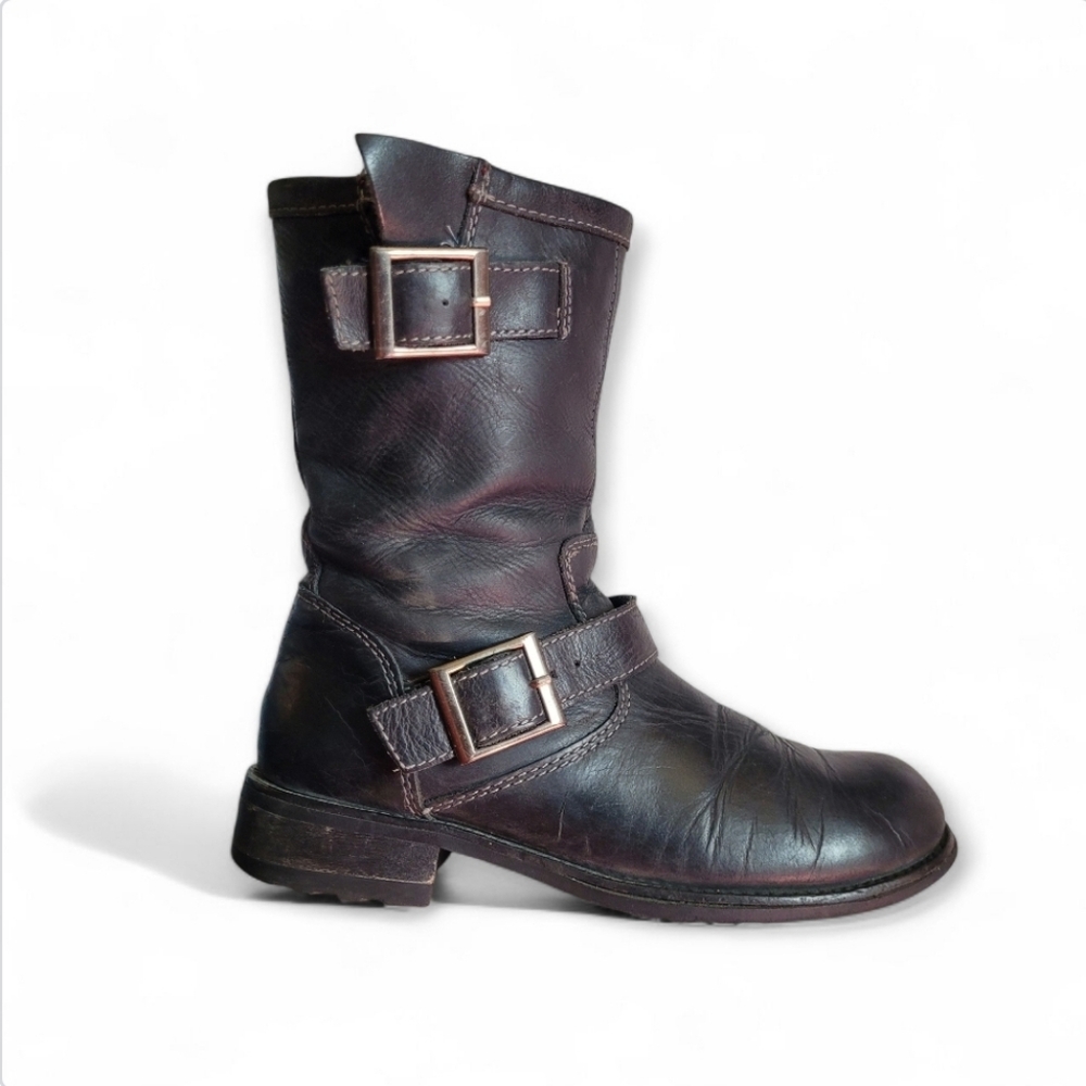 Kodiak Leather Engineer Boots With Buckles Black Size 6.5 Fits 7 Waterproof
